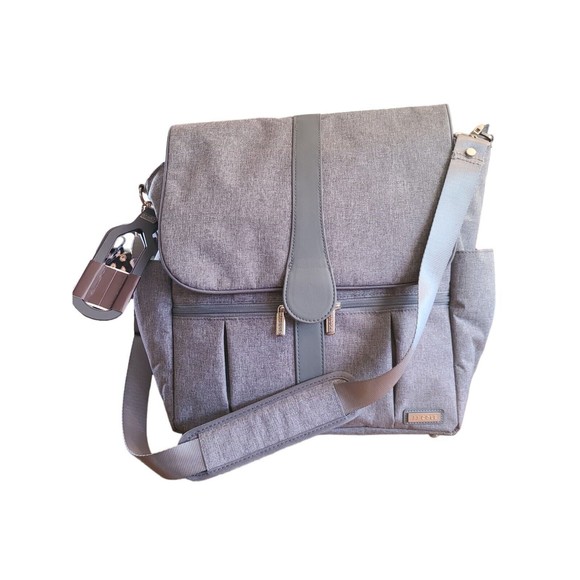 JJ Cole Other - JJ Cole Diaper Bag Gray Heather Backpack Messenger Bag. New With Tags!!